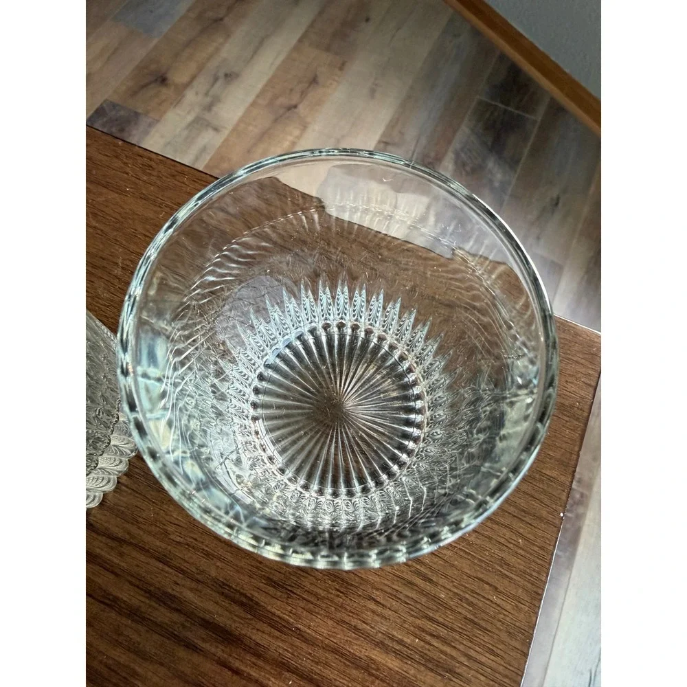 Ezra Brooks Whiskey Rocks Glasses Set of 2 Ribbed Lowball Bourbon Tumblers Clear